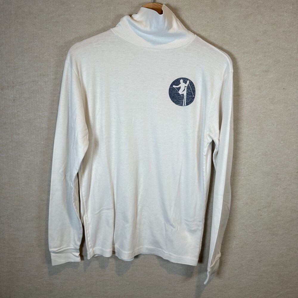 Vintage Cort Order Ski Mock Neck L Long Sleeve Shirt White Japanese Skier Sun